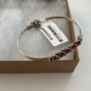 Luca & Dani Silver Bracelet Burgundy Crystals